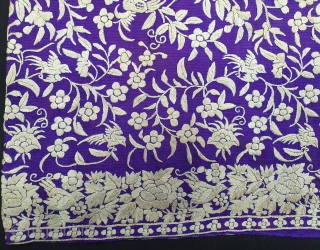 Parsi Jhabla or Jhablo (Blouse) From Surat Gujarat India. The ‘four over, under one satin weave is embroidered with Brids and  Flowers Jaal design.This kind of Jhabla's were embroidered by Chinese  ...