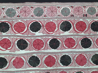 Very Fine Kantha Quilted and embroidered cotton kantha Probably From East Bengal(Bangladesh) region, India. C.1850-1875. Its size is 122cmX198cm (20210113_144932).             