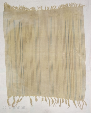 Raffia Ikat Prayer Mat, of Sakalaya People,West coast of Madagascar Africa , Warp Predominant Plain-weave, Warp-resist Dyeing ikat. Its size is 82cmX88cm (DSC09660).
          