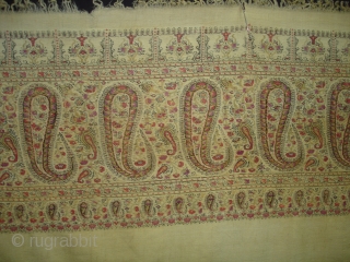 Highly Afgan or Sikh Period Jamawar Long Shawl From Kashmir, India.C.1750.Its Size is 130cmx320cm. Its condition is very good(DSC03848 New).

             