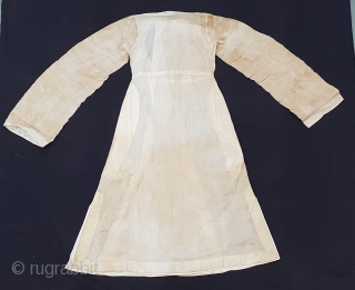 Angarkha(Coat)Child fine Muslin Cotton with Chikan Lace Work,From Deccan ,South-India, India.C.1900.Worn by Royal Nawab Muslims Family Of Deccan(20190117_124333 ).              