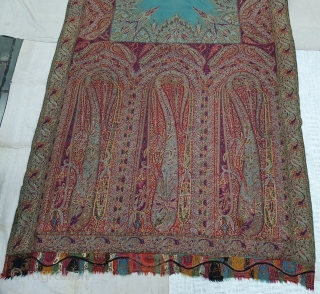 Sikh Period Jamawar Long Shawl From Kashmir, India.C.1830-1860.Its Size is 145cmx345cm. Its condition is good(20200113_133318).                  