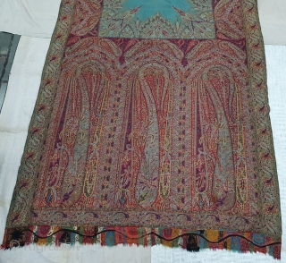 Sikh Period Jamawar Long Shawl From Kashmir, India.C.1830-1860.Its Size is 145cmx345cm. Its condition is good(20200113_133318).                  