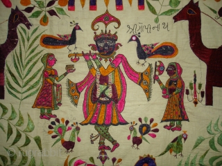 Dharaniya Wall Hanging From Saurashtra Region of Gujarat.India.Its size is 105x128cm(DSC02348 New).                     