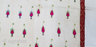 Phulkari Swatti Shawl From the Swat region of Pakistan. India.Silk embroidery on cotton,Circa Mid-20th century.Its size is 105cmX208cm(170903).               