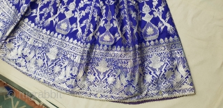 Ghaghra Zari (Real Silver)Brocade Skirt(Ghaghra)From Varanasi,Uttar Pradesh. India.Known As Marvadi Ghaghra.Its size is L-95cm circle is 423cm.(20190127_161003).                