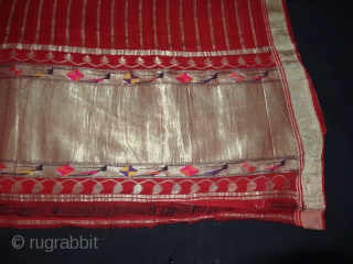 Double Pallu (Pallov)Paithani Sari,Its characterised by borders of an oblique square design, and a two pallu design,It’s an Cotton and zari weave sari, Its named after the Paithan town in Aurangabad Maharashtra  ...