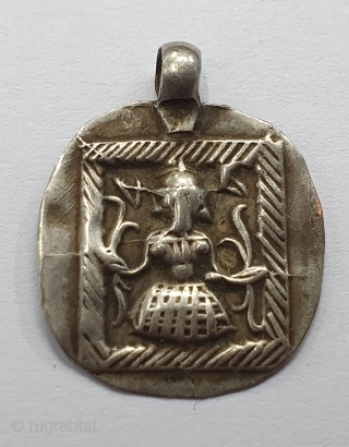 Tribal Indian Silver Pendant of Godess,From Kutch Gujarat India.India.C.1900 (20200123_142145).                       