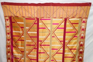 An Rare Sarpallu Phulkari From East(Punjab)India, India. Known As Sarpallu. Floss Silk on Hand Spun Khadi (Cotton) khaddar Cloth (DSC08774).             