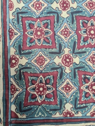 Floral Chintz Kalamkari , Hand-Drawn Mordant-And Resist-Dyed Cotton,From Coromandel Coast South India. India. 

 C.1750-1775.

Exported to the European (Dutch Market) Market.

Its size is 115cmX248cm(20220125_150052).         
