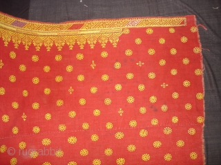 Double Sided Embroidery(Cotton on cotton)Woman's Odhani From Nagour District Of Rajasthan.India.It's size is 142cmX240cm.Condition is Good(DSC02034 New).                