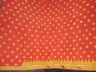 Double Sided Embroidery(Cotton on cotton)Woman's Odhani From Nagour District Of Rajasthan.India.It's size is 142cmX240cm.Condition is Good(DSC02034 New).                