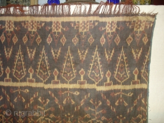 Finely dyed and woven warp ikat shawl from Nggela,Flores in Eastern Indonesia.Patola inspired design.Its size is 120cmX225cm(DSC02448 New).               