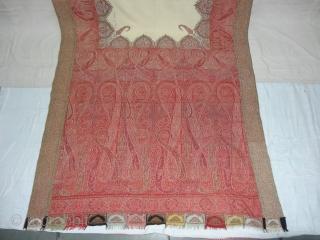 Sikh Period Jamawar Long Shawl From Kashmir, India.C.1830-1860.Its Size is 133cmx302cm. Its condition is good(DSC04361 New).                 