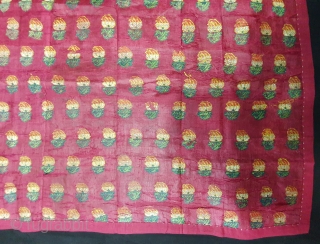 Amru Fregamnet From Deccan, India. This Amru weaving done in Deccan, Probably Hyderabad South India,Dated 1835. Its Silk with floral butis. Amru is a fabric made of silk. Its size is 65cmX80cm(20200127_174241). 