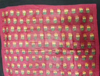 Amru Fregamnet From Deccan, India. This Amru weaving done in Deccan, Probably Hyderabad South India,Dated 1835. Its Silk with floral butis. Amru is a fabric made of silk. Its size is 65cmX80cm(20200127_174241). 