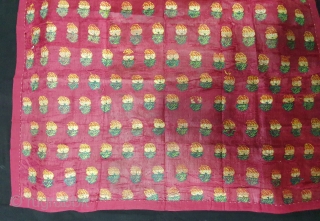 Amru Fregamnet From Deccan, India. This Amru weaving done in Deccan, Probably Hyderabad South India,Dated 1835. Its Silk with floral butis. Amru is a fabric made of silk. Its size is 65cmX80cm(20200127_174241). 