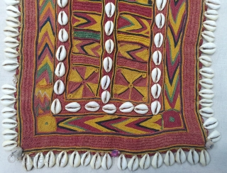 Rare Ceremonial Banjara Gala From Karnataka,South India. India.Embroidered on cotton. Gala is traditionally used by women to carry pots on their heads.C.1900.Its size is 25cmX30cm(20200202_150415).        