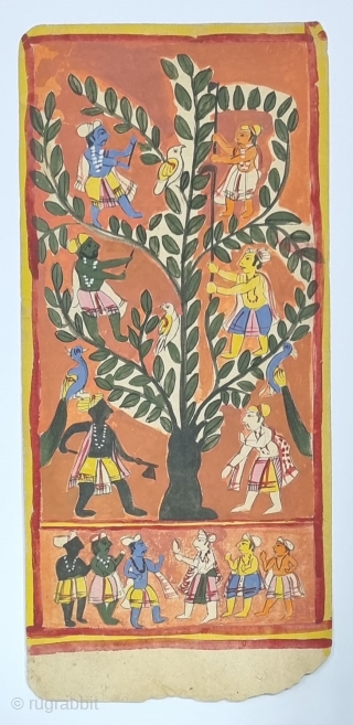 An Rare Miniature Painting from Kalpasutra. From Kutch Gujarat India.HandPainted And Manuscript  on the PaperJain concept of mental attitude, where different persons think and behave differently for getting the same thing. In  ...