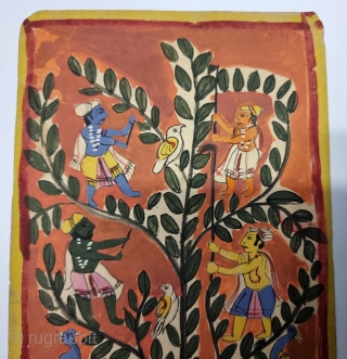 An Rare Miniature Painting from Kalpasutra. From Kutch Gujarat India.HandPainted And Manuscript  on the PaperJain concept of mental attitude, where different persons think and behave differently for getting the same thing. In  ...