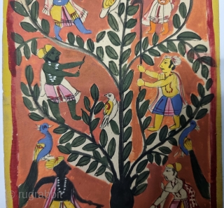 An Rare Miniature Painting from Kalpasutra. From Kutch Gujarat India.HandPainted And Manuscript  on the PaperJain concept of mental attitude, where different persons think and behave differently for getting the same thing. In  ...