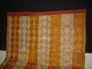 Phulkari From West(Pakistan)Punjab. India.known As Chawal(Rice)Buti Bagh,With Rare influence of Lahariya Design in Chawal Buti(DSC03956 New).                 