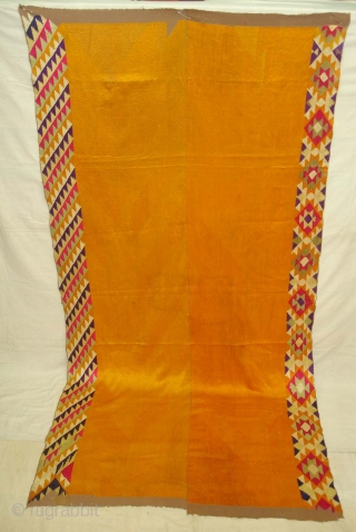 Phulkari From West(Pakistan)Punjab. India.known As Vari-Da-Bagh ,With Rare influence of two Different Design of Panch Rangi Side Borders(DSC04761 New).              