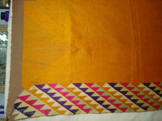 Phulkari From West(Pakistan)Punjab. India.known As Vari-Da-Bagh ,With Rare influence of two Different Design of Panch Rangi Side Borders(DSC04761 New).              