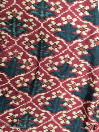 Ejar (Trouser) Silk Double Ikat,Probably Patan Gujarat. India.This Patola Design Ejar known as Tran-Phul-Bhat (there flowers design) Design. C.1825-1850. Its size is W-115cm, L-103cm (20210211_145239).        