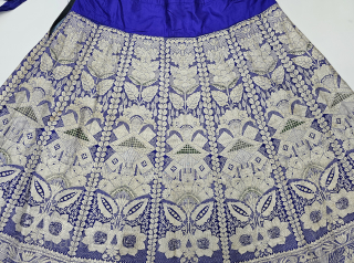 Wedding Lehenga  (Skirt) Zari (Real Silver) Brocade From Varanasi,  Uttar Pradesh. India. Known As Marwadi Lehenga. it  has  Fourteen KaliThe lehenga is fashioned from silk and real gold-polished  ...