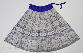 Wedding Lehenga  (Skirt) Zari (Real Silver) Brocade From Varanasi,  Uttar Pradesh. India. Known As Marwadi Lehenga. it  has  Fourteen KaliThe lehenga is fashioned from silk and real gold-polished  ...