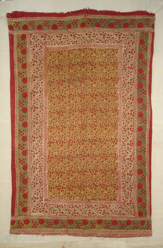 Early Block Print(Cotton Khadi)From Rajasthan,India.Its size is 100cmx155cm(DSC08458 New).                        