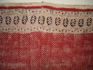 Early Block Print(Cotton Khadi)From Gujarat,India.Its size is 130cm x 225cm(DSC08470 New).                      