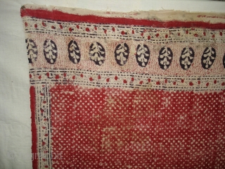 Early Block Print(Cotton Khadi)From Gujarat,India.Its size is 130cm x 225cm(DSC08470 New).                      