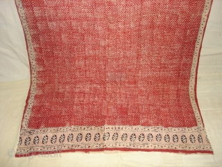 Early Block Print(Cotton Khadi)From Gujarat,India.Its size is 130cm x 225cm(DSC08470 New).                      