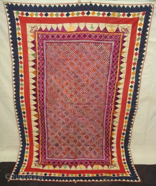 Kathipa Dharaniya Wall Hanging From Bhavnagar District of Gujarat India.This were Traditionally used mainly by Royal Darbar family of Bhavnagar Gujarat India.C.1900.Its size is 135cmx205cm(DSC00448 New).       