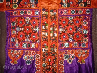 Embroidered Blouse-Front(Gaj)From Nindo Shehr,Sindh Provision of Pakistan. India.silk lined with cotton,silk embroidery with mirrors(DSC04148 New).                  