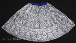 Zari (Real Silver)Brocade Skirt(Ghaghra)From Varanasi,Uttar Pradesh. India.Its size is L-90cm circle is 360cm(DSC02192 New).                   