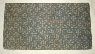 Sutra Book Cover,Khadi Cotton On Indigo base colour with flower design,From Rajasthan. India.Circa 1900.Its size is 16cmx28cm(DSC04370 New).               