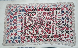 Kantha Quilted and embroidered cotton kantha Probably From East Bengal(Bangladesh) region, India.C.1900. Its size is 110cmX180cm. Very Good Condition(20200213_143915).
              