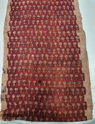 Early Block Print Yardage,(Natural Dyes on cotton) From Bagru, Rajasthan. India.C.1900. Its size is 41cmX305cm (20200215_141518).                 