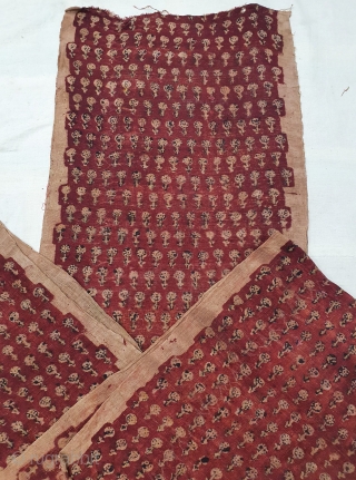 Early Block Print Yardage,(Natural Dyes on cotton) From Bagru, Rajasthan. India.C.1900. Its size is 41cmX305cm (20200215_141518).                 