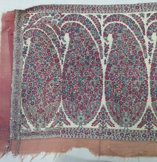 Palledar Fragment of Kani Jamawar, From Kashmir, India. C.1820-1840. Its Size is 39cmx140cm (20200215_143505).                   