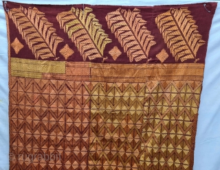 

An Rare Design Vari-Da-Bagh (Copper-Color) ,

Phulkari From West(Pakistan) Punjab. India. India. untwisted Floss silk on hand spun Brown cotton ground cloth. 

Early 19th Century. 

Its size is 116cmX245cm (20210714_155641)
    