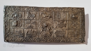 An Very Rare And Unique Jain Kalpasutra Manuscript Book Cover On the Real Silver emboss work From Kutch, Gujarat. India.

Epic Storytelling Book cover. When Mahavira was born his mother Trishala, During her  ...