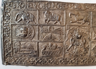 An Very Rare And Unique Jain Kalpasutra Manuscript Book Cover On the Real Silver emboss work From Kutch, Gujarat. India.

Epic Storytelling Book cover. When Mahavira was born his mother Trishala, During her  ...