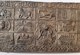 An Very Rare And Unique Jain Kalpasutra Manuscript Book Cover On the Real Silver emboss work From Kutch, Gujarat. India.

Epic Storytelling Book cover. When Mahavira was born his mother Trishala, During her  ...