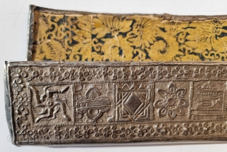 An Very Rare And Unique Jain Kalpasutra Manuscript Book Cover On the Real Silver emboss work From Kutch, Gujarat. India.

Epic Storytelling Book cover. When Mahavira was born his mother Trishala, During her  ...