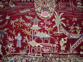 Cheena-Cheeni no Jhablo,Parsi Jhabla(Blouse)From Surat Gujarat India.This kind of Jhabla's were embroidered by Chinese artisans in the town of Surat in Gujarat for the Parsi women of that region.The Parsi's are a  ...