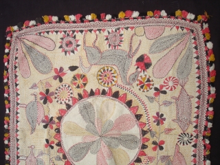 Kantha Quilted and embroidered cotton kantha Probably From East Bengal(Bangladesh) region, India.C.1900.Its size is  50mX56cm.Very Good Condition(DSC06268 New).              